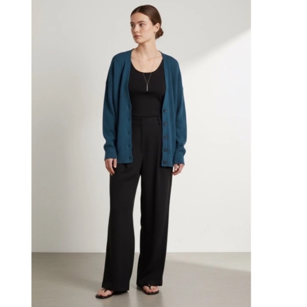 Aritzia Babaton Viscose Cardigan Sweater Women's S Button Up Teal Green Blue